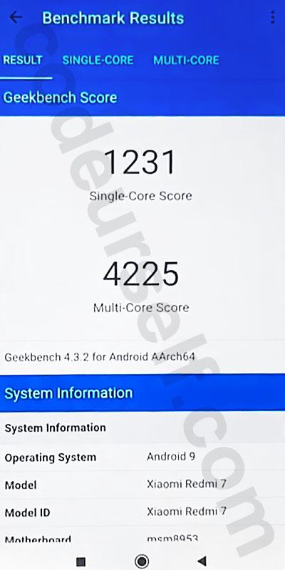 snapdragon 632 geekbench scores