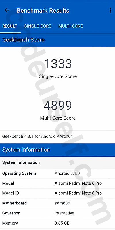 snapdragon 636 geekbench scores