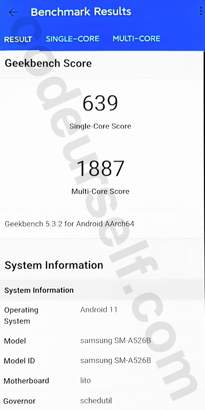 snapdragon 750g geekbench score