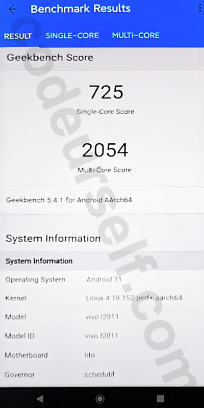 snapdragon 768g geekbench score